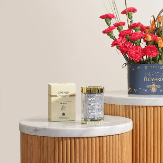 Abdul Samad Al Qurashi Malaki Perfumed Agarwood Bakhoor | Shinny Flower Box
