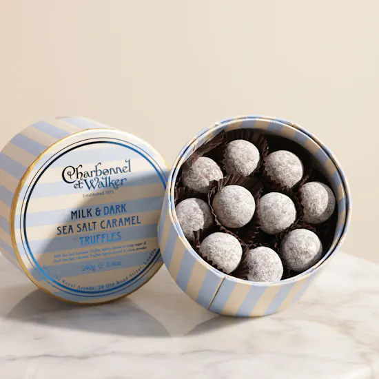 Charbonnel et Walker Milk and Dark Sea Salt Caramel Truffles Box