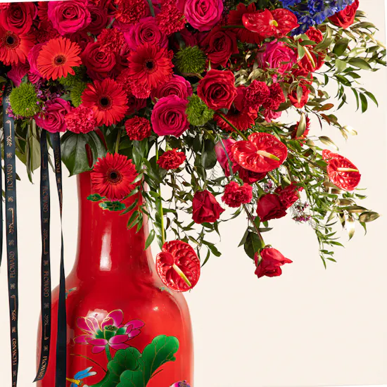 Majestic Crimson Flower Vase