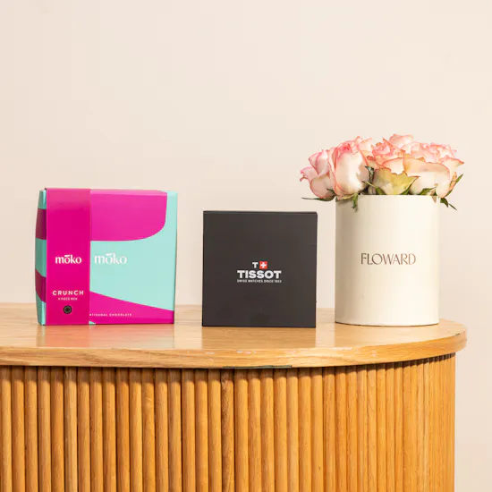 Tissot PR 100 Lady Sport Chic Women's Watch | Moko Crunch Chocolate Box with Flowers