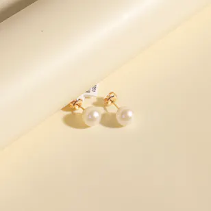 Damas Kiku Pearl Gold Earrings