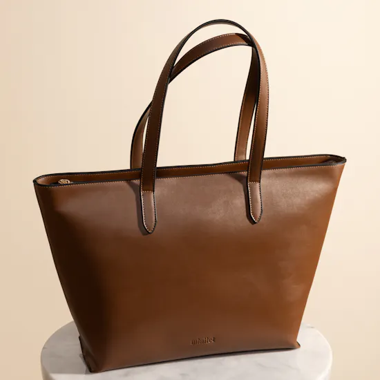 Minilet Zipper Classic Tote | Brown