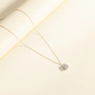 Siran by Iram Diamond Square Pendant Necklace