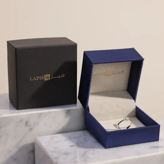 Lapis Trio of Pear Diamond Ring