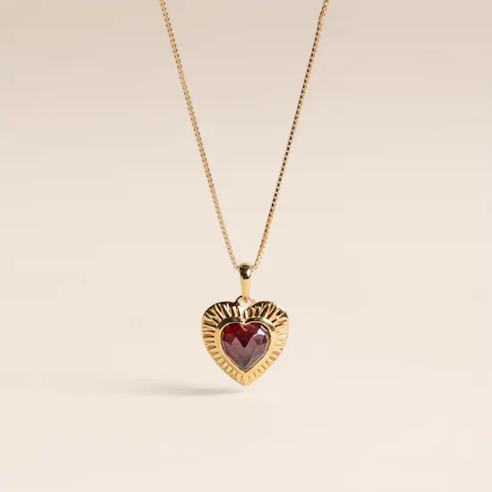 Rachel Jackson Electric Love Garnet Heart Necklace