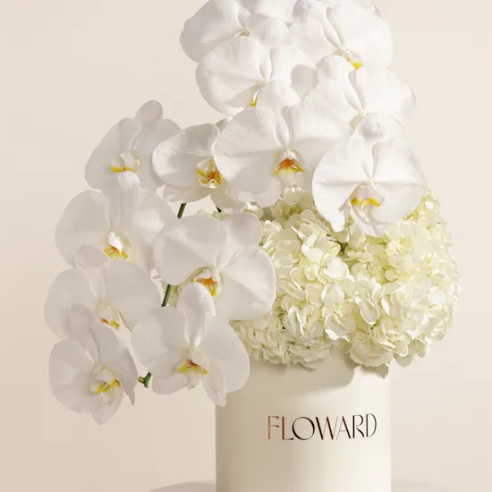 Elegant White Flowers Box