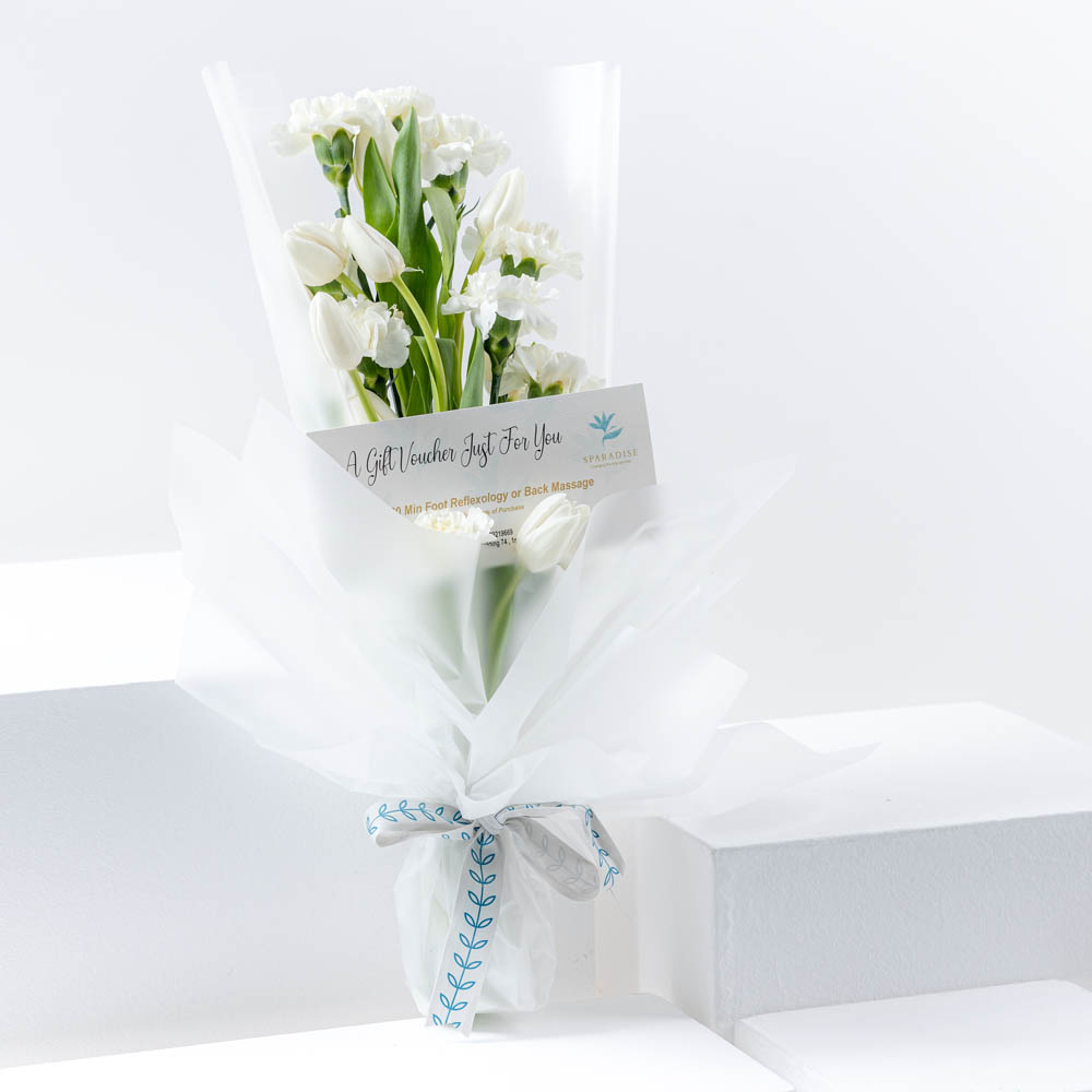 Sparadise Foot or Back Massage for Ladies Gift Voucher | White Blooms