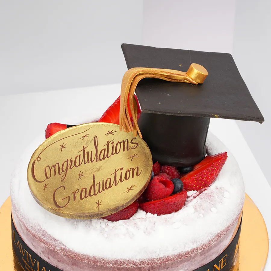 Laviviane Red Velvet Graduation Cake | Blooming Floral 4
