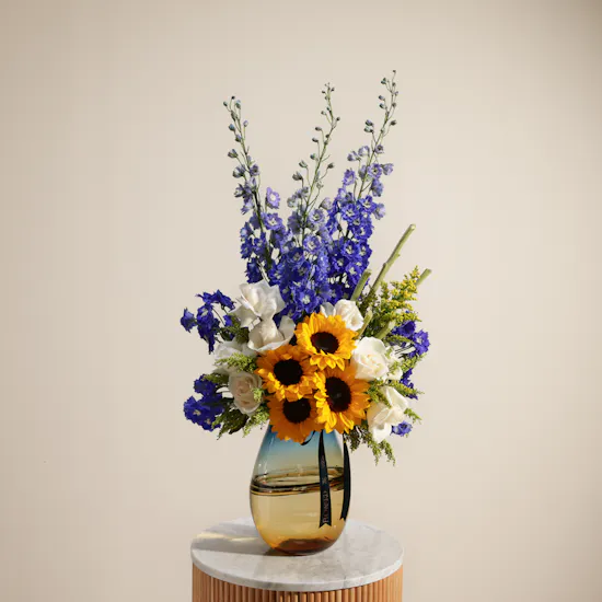 Golden Morning Rays Flower Vase