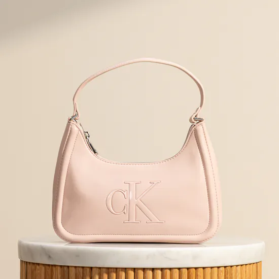 Calvin Klein Pink Embossed Monogram Women’s Shoulder Bag