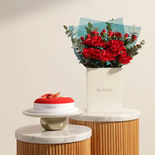 Aani & Dani Red Velvet Cake | Thinking of You Flower Bouquet Aani & Dani Red Velvet Cake | Thinking of You Flower Bouquet