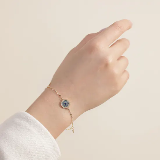 Damas Amelia Athens Gold with Blue and White Mother of Pearl Bracelet