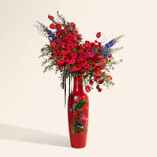 Majestic Crimson Flower Vase