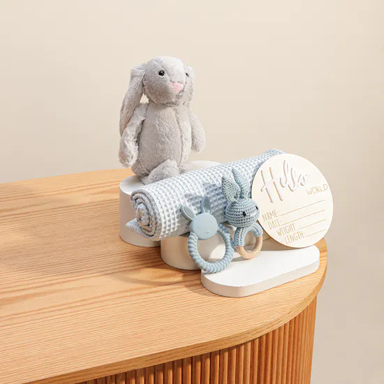 Cozy Bunny Newborn Blue Giftset