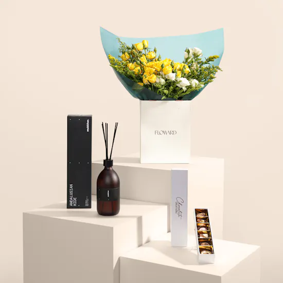 Chocolate Creations Chocolate & Mubkhar Reed Diffusers with Flowers