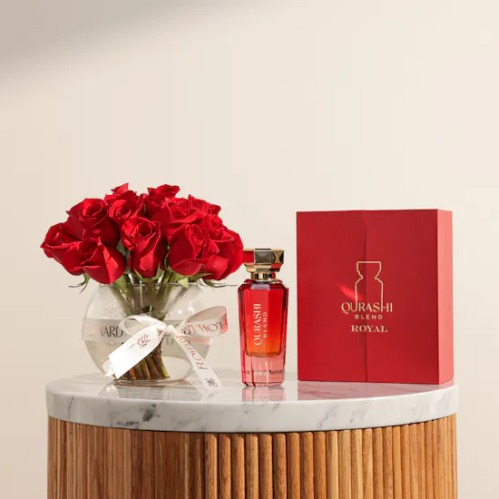 Abdul Samad Al Qurashi Qurashi Blend Royal | Blissful Red Roses Vase