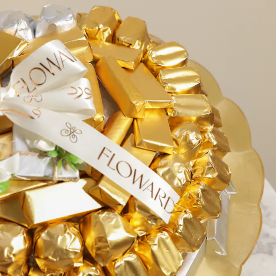 Floward Golden and Silver Assorted Medium Chocolate Tray