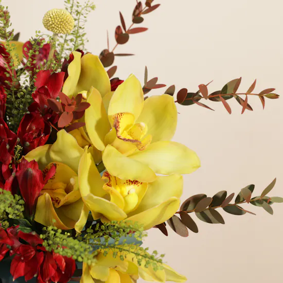 Crimson Sunset Flowers Vase