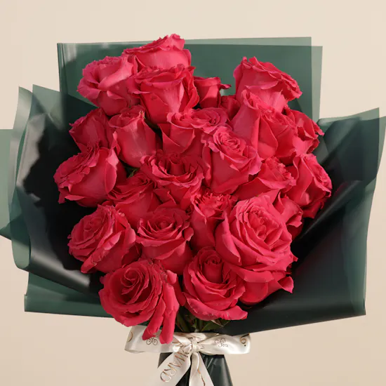Fuchsia Delight Rose Bouquet | 25 Flowers