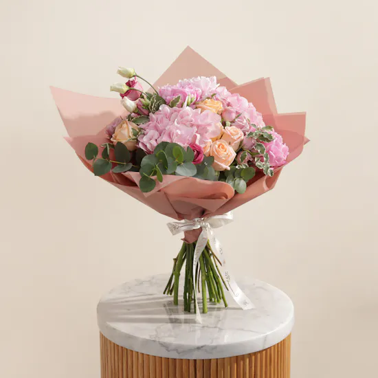 Blush Peony Garden Flower Bouquet