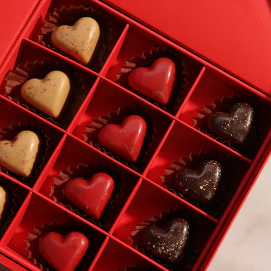 Abucci Red Heart Indulgence Chocolates Box | Crimson Whispers of Love Carnation Vase