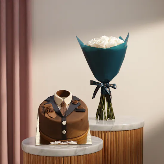 Floward Mr. Dapper Birthday Cake | Soft Flowers