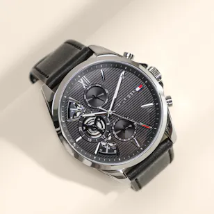 Tommy Hilfiger Baker Black Leather Dark Grey Dial Men's Watch Tommy Hilfiger Baker Black Leather Dark Grey Dial Men's Watch