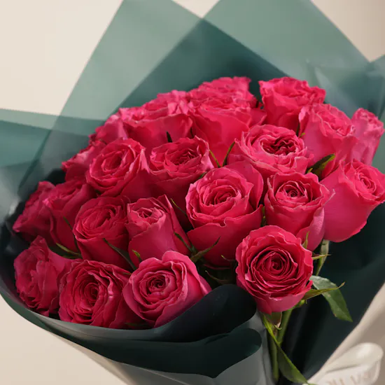 Spark of Joy Fuchsia Roses Bouquet