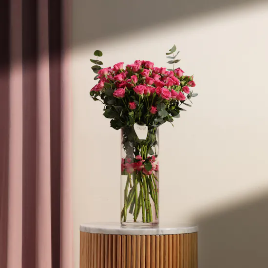 Fuchsia Whisper Rose Vase