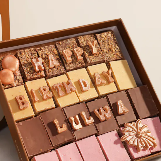 J's Bakery Birthday Personalized Love Bites Chocolate Box | 24 Pieces