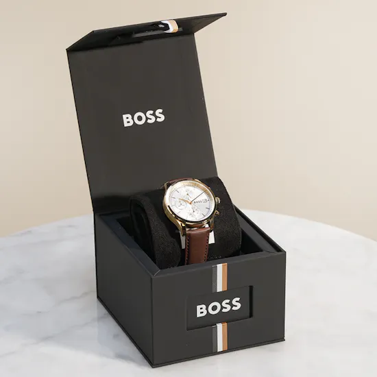 Boss Stratus chronograph Brown Leather Men's Watch
