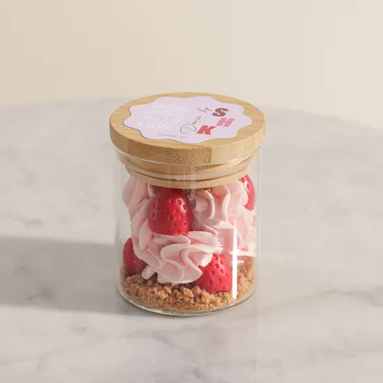 Done By SHK Small Strawberry Cheesecake Candle