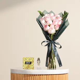 Just Cavalli Silver and Gold Women’s Watch | Charm Roses Bouquet 