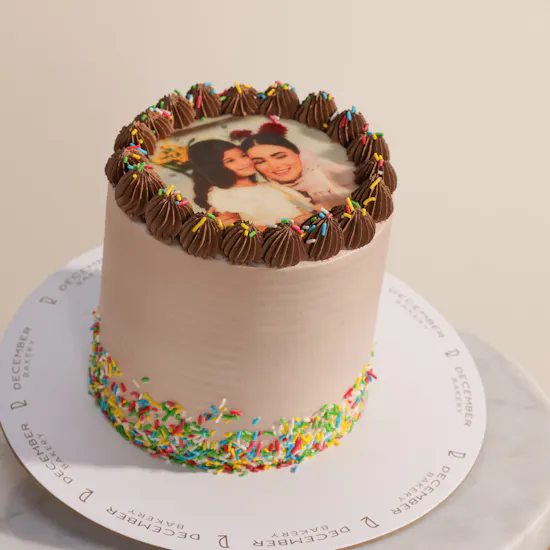December Cake Personalized Photo Chocolate Cake
