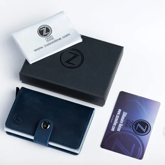 Zus Blue Leather Wallet