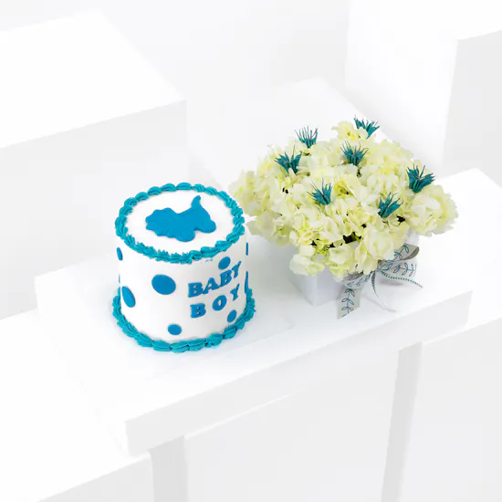 New Baby Boy Cake | Hydrangeas