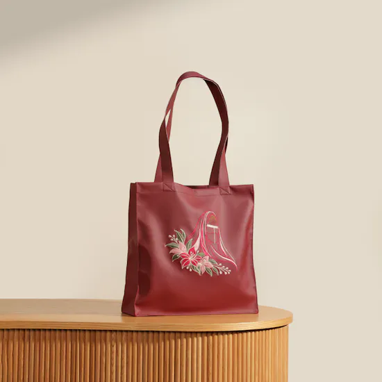 Glossy Touch Burgundy Omani Women’s Day Leather Bag