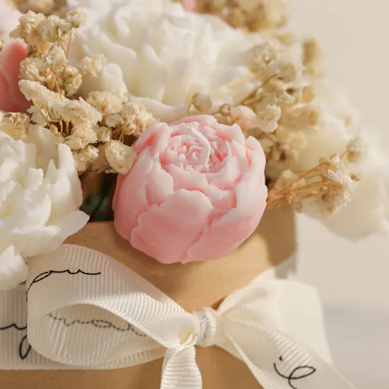 Done By SHK Pink and White Medium Candle Bouquet
