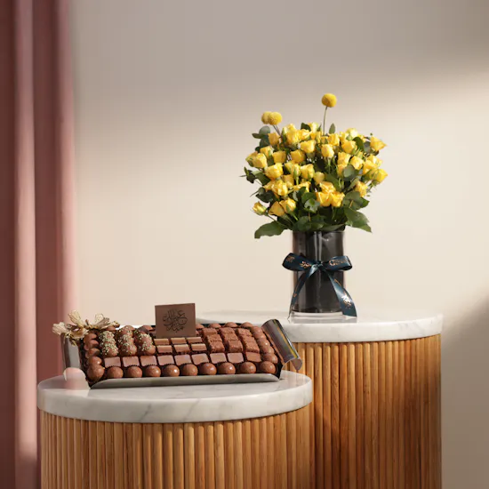 Sweetzerland Eid Mubarak Butterfly Chocolate Tray | Blissful Flower Vase