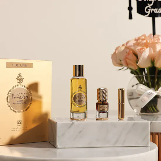 Abdul Samad Al Qurashi Sasora Agarwood Oil | Graduation Peach Rose Vase