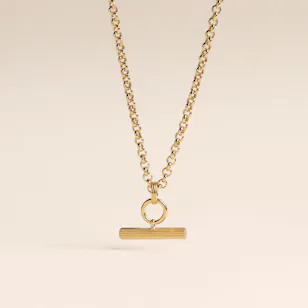 Rachel Jackson Chunky T Bar Gold Plated Women's Necklace Rachel Jackson Chunky T Bar Gold Plated Women's Necklace