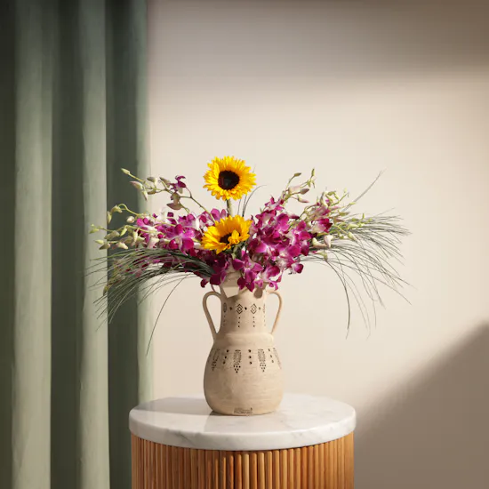 Golden Flower Vase