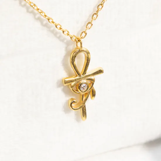 Arsty Ankh Zircon Stone Necklace