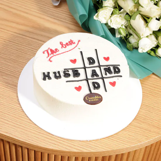 Crumbles Father Cake | White Flowers