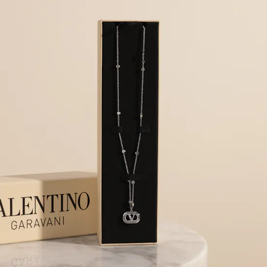 Valentino Garavani Ovalette VLogo Pendant Necklace