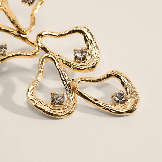 Lynyer Gold-plated Celestial Explosion Drop Earrings