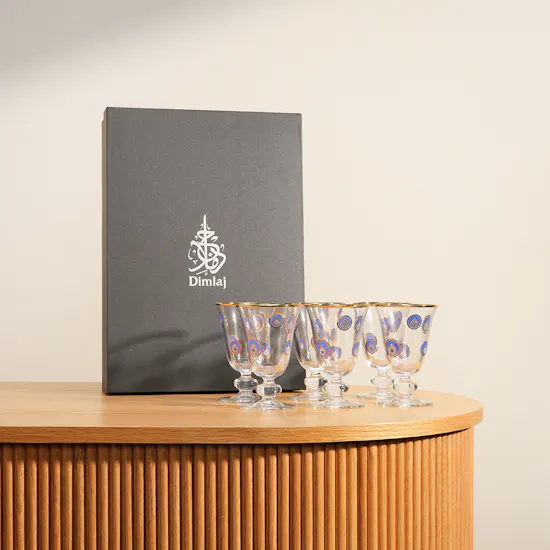 Dimlaj Gold Charm Glass Stemware Set