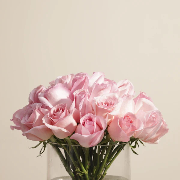 Charming Pink Rose Vase | 35 Roses