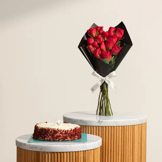 Nola Red Velvet Cake | Attractive Flower Bouquet
