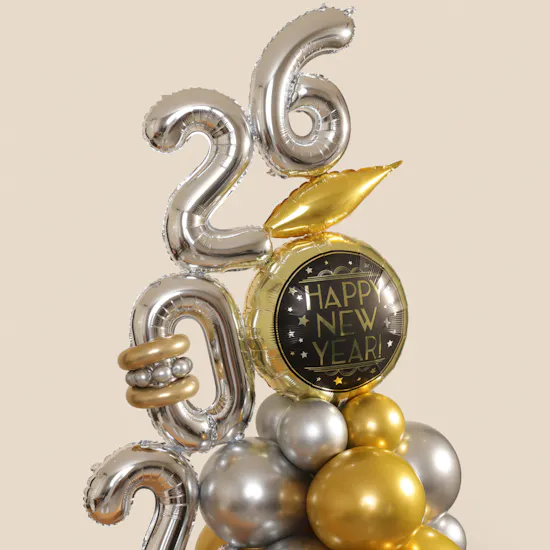 Balloonizer Happy New Year Gold and Silver Balloon Set